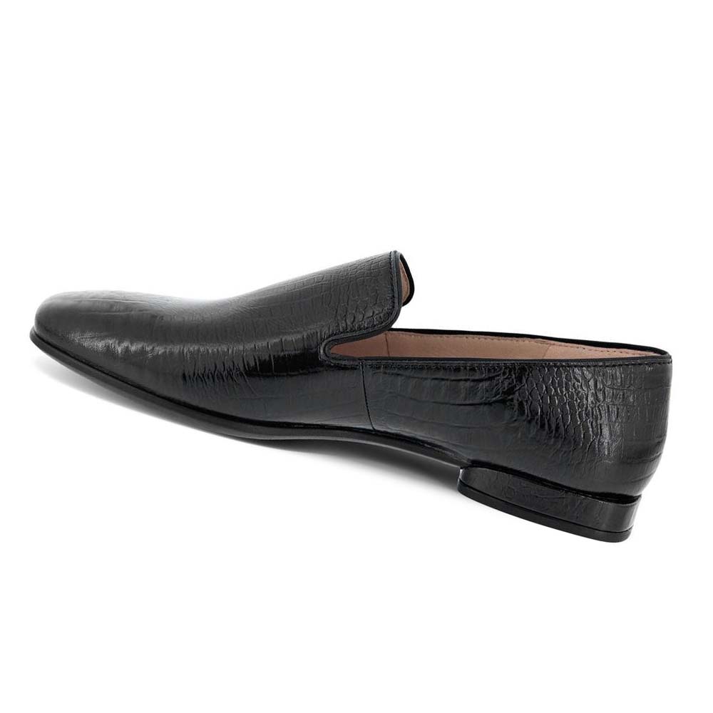 Ecco Anine Squared Smoking Loafers Dame Svarte | NO 154GSO